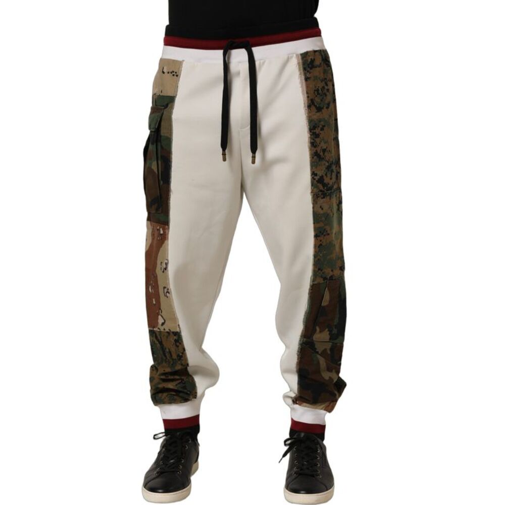 Dolce & Gabbana White Camouflage Patchwork SweatMen's Men's Pants